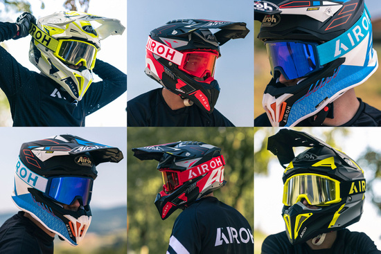 Kask + Gogle gratis, AIROH Aviator 3 Glory pomarańczowy matowy