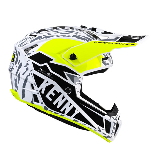 KENNY RACING WYPRZEDAŻ KASK CROSS/ENDURO MODEL PERFORMANCE MIPS STONE KOLOR CZARNY/BIAŁY/ŻÓŁTY ROZMIAR L ( 59 - 60 CM )