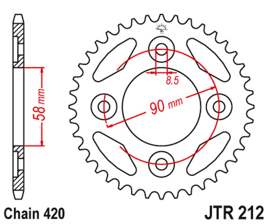 JT ZĘBATKA TYLNA 4462 35 HONDA ANF 125 INNOVA '03-'12 (JC37) (JTR212.35) (ŁAŃC. 420)