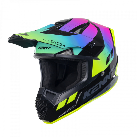 KENNY RACING KASK CROSS/ENDURO MODEL TRACK GRAPHIC NEON KOLOR CZARNY/ZIELONY/RÓŻOWY ROZMIAR L ( 59 - 60 CM )