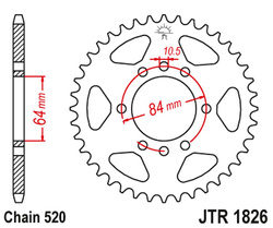 JT ZĘBATKA TYLNA 4302 37 SUZUKI LTZ 400 QUADSPORT '03-'08 (430237JT) (ŁAŃC. 520)