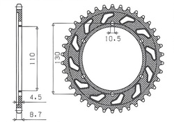 SUNSTAR ZĘBATKA TYLNA 241 48 YAMAHA R6 '03-'10 (JTR479.48) (ŁAŃC. 530) (24148JT)
