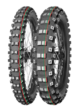 MITAS OPONA 100/90-19 TERRA FORCE-MX MH 57M (CZERWONO-ZIELONY PASEK) TT TYŁ DOT 2023 (DOT:CDDT) (460099) (ZAMIENNIK:70000181)