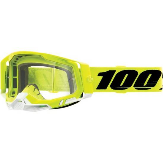 Gogle 100% Racecraft 2 Fluo Yellow Szyba Przezroczysta