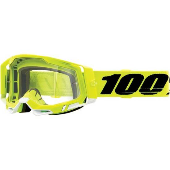 Gogle 100% Racecraft 2 Fluo Yellow Szyba Przezroczysta