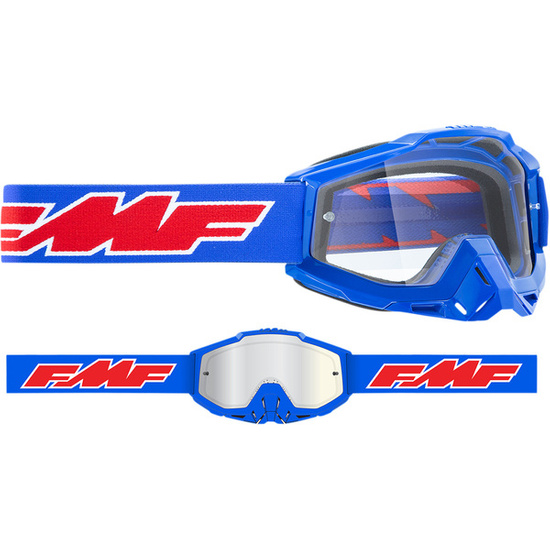 Gogle FMF PowerBomb Rocket Niebieskie, szyba przezroczysta. Dziecięce.
